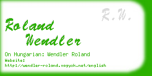 roland wendler business card